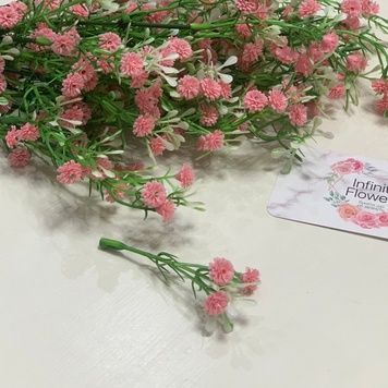 Искусственная зелень гипсофила силиконовая розовая
