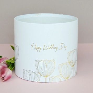 Шляпная коробка D16 - "Happy Wedding Day"
